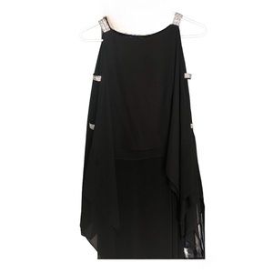 Women’s Size 16 | Glamour Nights | Evening Black Dress with Silver Details